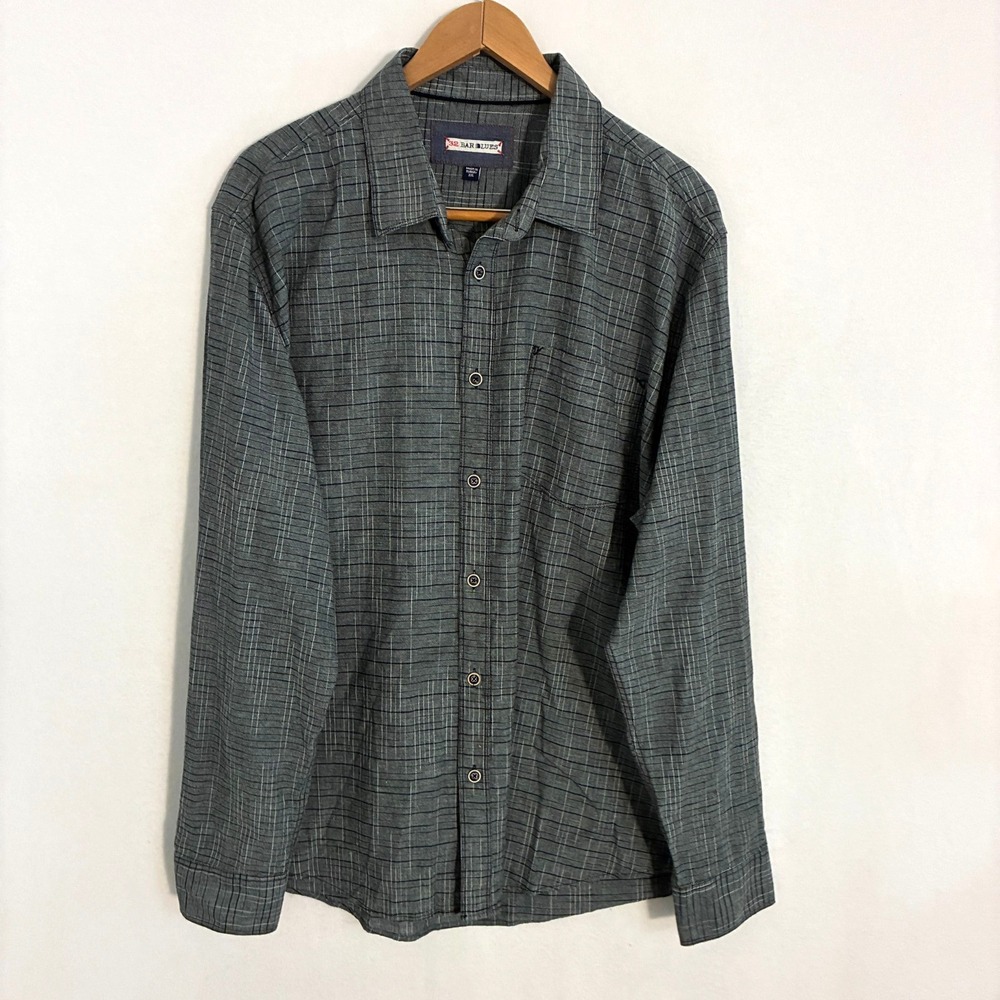 32 Bar Blues Shirt Mens 2XL Striped Long Sleeve Button Up Travel Party Office